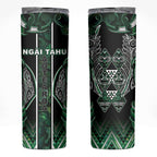 Aotearoa Ngai Tahu Skinny Tumbler Maori Tribal Dark Green Paua Shell Pattern