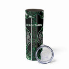 Aotearoa Ngai Tahu Skinny Tumbler Maori Tribal Dark Green Paua Shell Pattern
