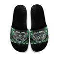Aotearoa Ngai Tahu Slide Sandals Maori Tribal Dark Green Paua Shell Pattern