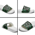 Aotearoa Ngai Tahu Slide Sandals Maori Tribal Dark Green Paua Shell Pattern