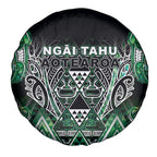 Aotearoa Ngai Tahu Spare Tire Cover Maori Tribal Dark Green Paua Shell Pattern