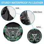 Aotearoa Ngai Tahu Spare Tire Cover Maori Tribal Dark Green Paua Shell Pattern