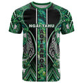 Aotearoa Ngai Tahu T Shirt Maori Tribal Dark Green Paua Shell Pattern
