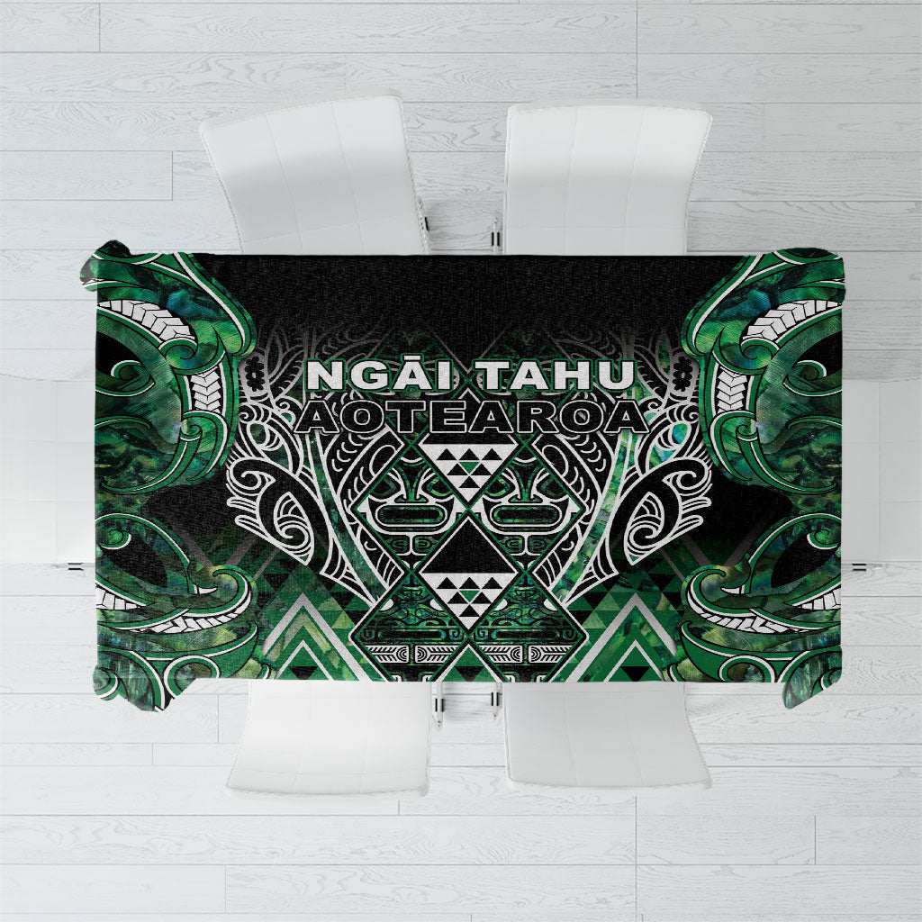 Aotearoa Ngai Tahu Tablecloth Maori Tribal Dark Green Paua Shell Pattern