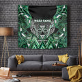 Aotearoa Ngai Tahu Tapestry Maori Tribal Dark Green Paua Shell Pattern