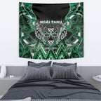 Aotearoa Ngai Tahu Tapestry Maori Tribal Dark Green Paua Shell Pattern