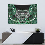 Aotearoa Ngai Tahu Tapestry Maori Tribal Dark Green Paua Shell Pattern