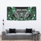 Aotearoa Ngai Tahu Tapestry Maori Tribal Dark Green Paua Shell Pattern