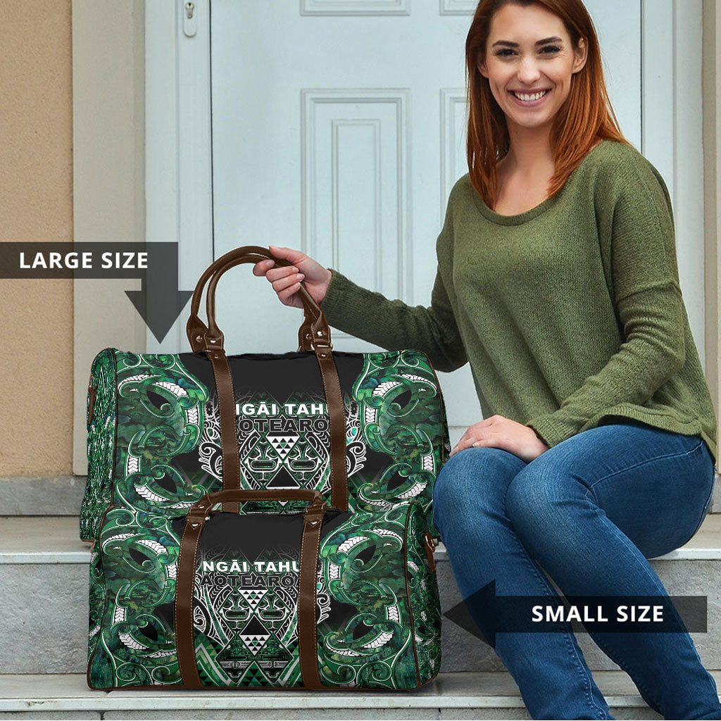 Aotearoa Ngai Tahu Travel Bag Maori Tribal Dark Green Paua Shell Pattern