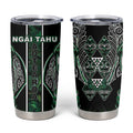 Aotearoa Ngai Tahu Tumbler Cup Maori Tribal Dark Green Paua Shell Pattern