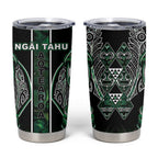 Aotearoa Ngai Tahu Tumbler Cup Maori Tribal Dark Green Paua Shell Pattern