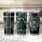 Aotearoa Ngai Tahu Tumbler Cup Maori Tribal Dark Green Paua Shell Pattern