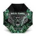 Aotearoa Ngai Tahu Umbrella Maori Tribal Dark Green Paua Shell Pattern
