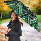 Aotearoa Ngai Tahu Umbrella Maori Tribal Dark Green Paua Shell Pattern
