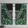 Aotearoa Ngai Tahu Window Curtain Maori Tribal Dark Green Paua Shell Pattern