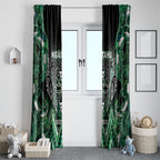 Aotearoa Ngai Tahu Window Curtain Maori Tribal Dark Green Paua Shell Pattern