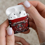 Aotearoa Te Arawa AirPods Case Maori Tribal Dark Red Paua Shell Pattern
