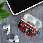 Aotearoa Te Arawa AirPods Case Maori Tribal Dark Red Paua Shell Pattern