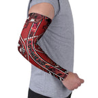 Aotearoa Te Arawa Arm Sleeves Maori Tribal Dark Red Paua Shell Pattern