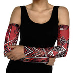 Aotearoa Te Arawa Arm Sleeves Maori Tribal Dark Red Paua Shell Pattern