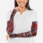 Aotearoa Te Arawa Arm Sleeves Maori Tribal Dark Red Paua Shell Pattern
