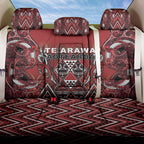 Aotearoa Te Arawa Back Car Seat Cover Maori Tribal Dark Red Paua Shell Pattern