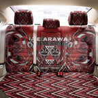 Aotearoa Te Arawa Back Car Seat Cover Maori Tribal Dark Red Paua Shell Pattern