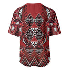 Aotearoa Te Arawa Baseball Jersey Maori Tribal Dark Red Paua Shell Pattern