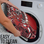 Aotearoa Te Arawa Bathroom Set Maori Tribal Dark Red Paua Shell Pattern