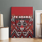Aotearoa Te Arawa Canvas Wall Art Maori Tribal Dark Red Paua Shell Pattern