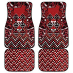 Aotearoa Te Arawa Car Mats Maori Tribal Dark Red Paua Shell Pattern