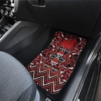 Aotearoa Te Arawa Car Mats Maori Tribal Dark Red Paua Shell Pattern