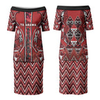 Aotearoa Te Arawa Couples Matching Puletasi and Hawaiian Shirt Maori Tribal Dark Red Paua Shell Pattern