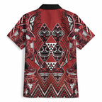 Aotearoa Te Arawa Hawaiian Shirt Maori Tribal Dark Red Paua Shell Pattern