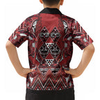 Aotearoa Te Arawa Hawaiian Shirt Maori Tribal Dark Red Paua Shell Pattern