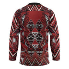 Aotearoa Te Arawa Hockey Jersey Maori Tribal Dark Red Paua Shell Pattern