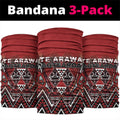 Aotearoa Te Arawa Neck Gaiter Maori Tribal Dark Red Paua Shell Pattern