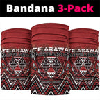 Aotearoa Te Arawa Neck Gaiter Maori Tribal Dark Red Paua Shell Pattern