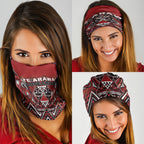 Aotearoa Te Arawa Neck Gaiter Maori Tribal Dark Red Paua Shell Pattern