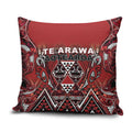 Aotearoa Te Arawa Pillow Cover Maori Tribal Dark Red Paua Shell Pattern