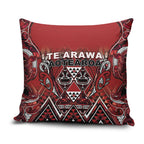Aotearoa Te Arawa Pillow Cover Maori Tribal Dark Red Paua Shell Pattern