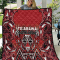 Aotearoa Te Arawa Quilt Maori Tribal Dark Red Paua Shell Pattern
