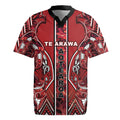 Aotearoa Te Arawa Rugby Jersey Maori Tribal Dark Red Paua Shell Pattern