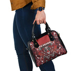 Aotearoa Te Arawa Shoulder Handbag Maori Tribal Dark Red Paua Shell Pattern