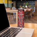 Aotearoa Te Arawa Skinny Tumbler Maori Tribal Dark Red Paua Shell Pattern