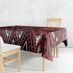 Aotearoa Te Arawa Tablecloth Maori Tribal Dark Red Paua Shell Pattern