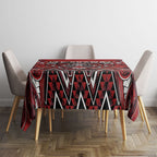 Aotearoa Te Arawa Tablecloth Maori Tribal Dark Red Paua Shell Pattern
