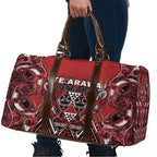 Aotearoa Te Arawa Travel Bag Maori Tribal Dark Red Paua Shell Pattern