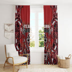 Aotearoa Te Arawa Window Curtain Maori Tribal Dark Red Paua Shell Pattern
