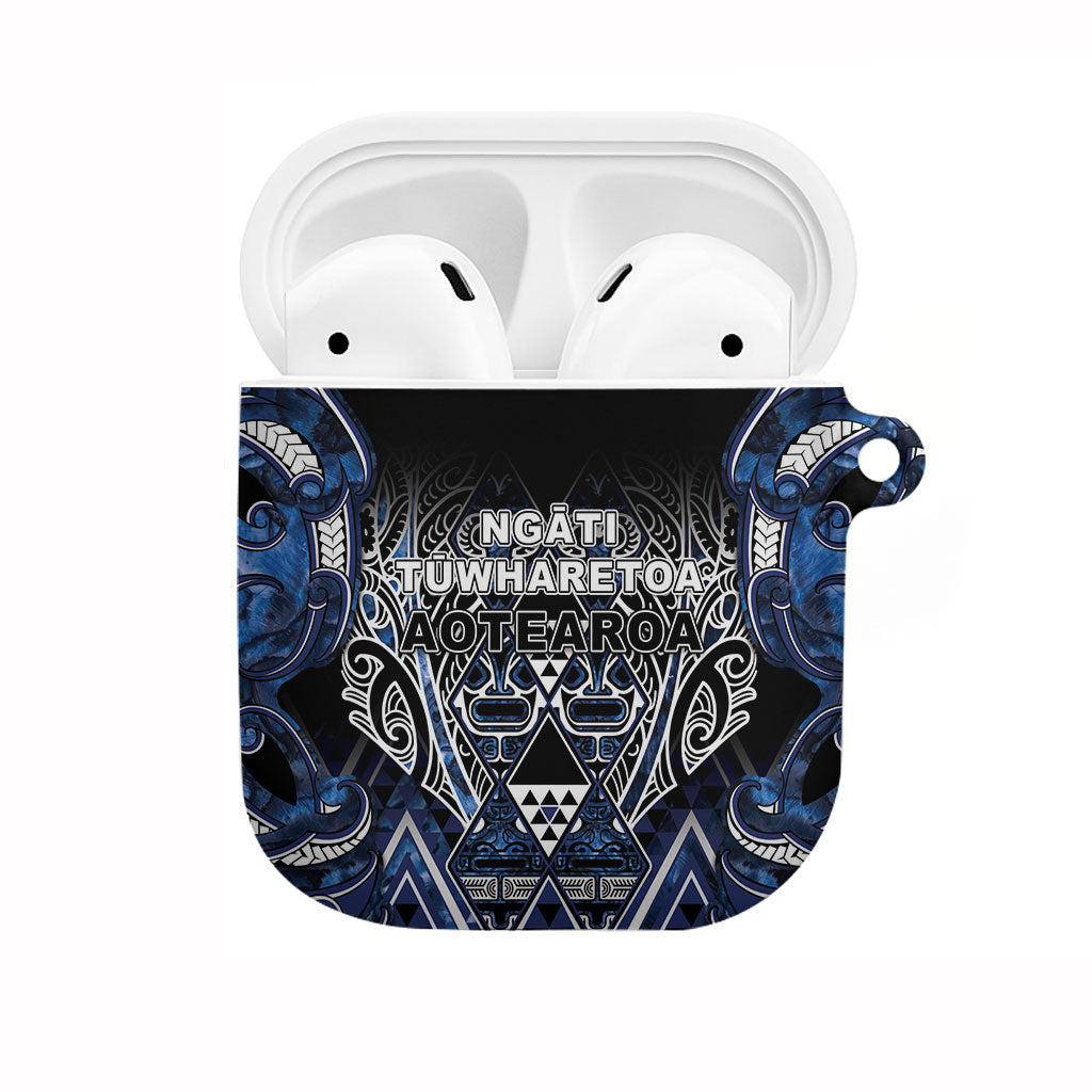 Aotearoa Tuwharetoa AirPods Case Maori Tribal Navy Paua Shell Pattern